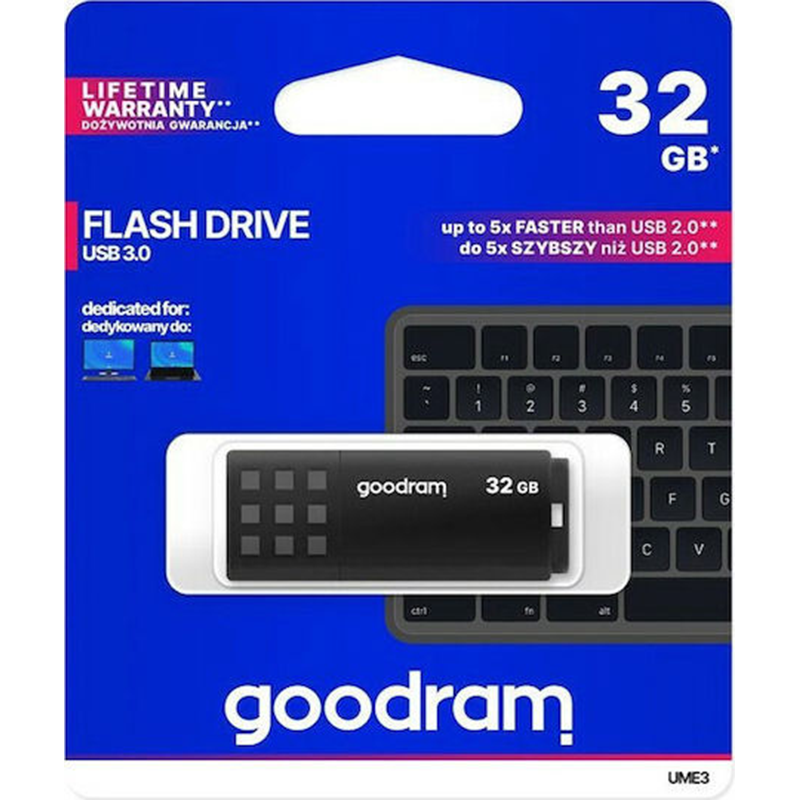 GoodRAM UME3 32GB USB 3.0 Stick Μαύρο