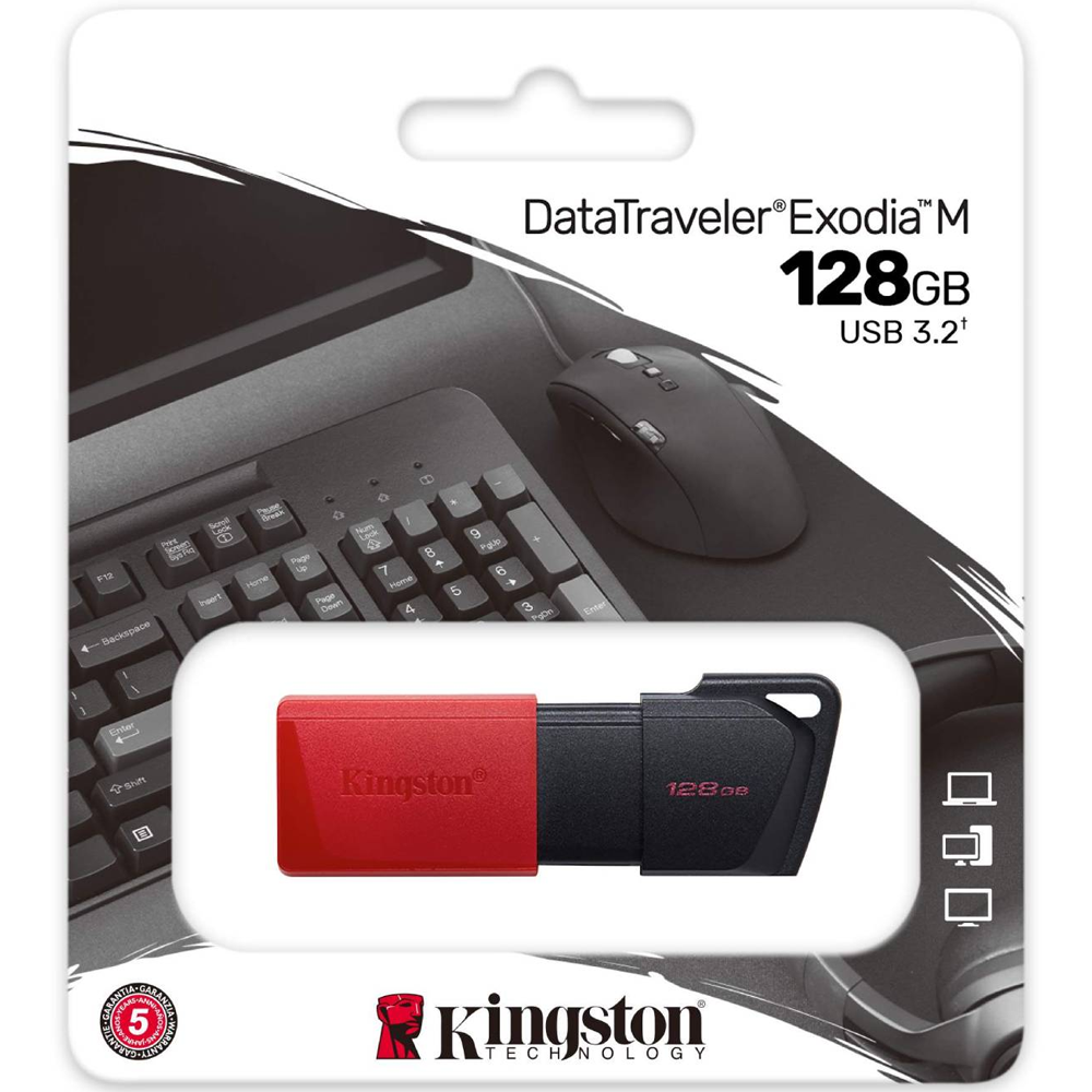 Kingston DataTraveler Exodia M 128GB USB 3.2 Stick Κόκκινο