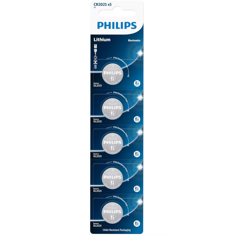 Philips CR2025P5/01GRS Μπαταρίες λιθίου 5 τμχ CR 2025 150 mAh 3 V