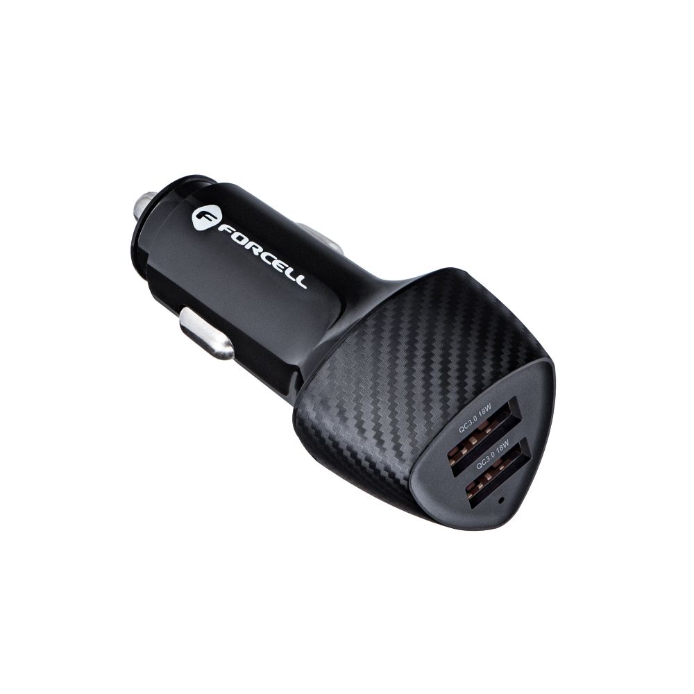 FORCELL F-ENERGY Carbon CC50-2A car charger 2 x USB A QC3.0 3A 36W black