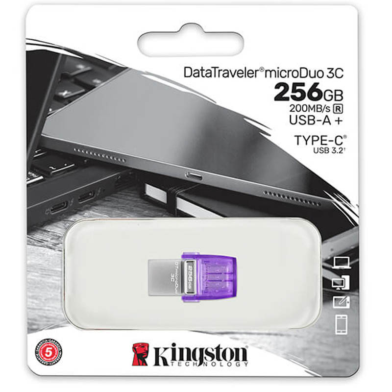 Kingston DataTraveler microDuo 3C USB Flash Drive 256GB