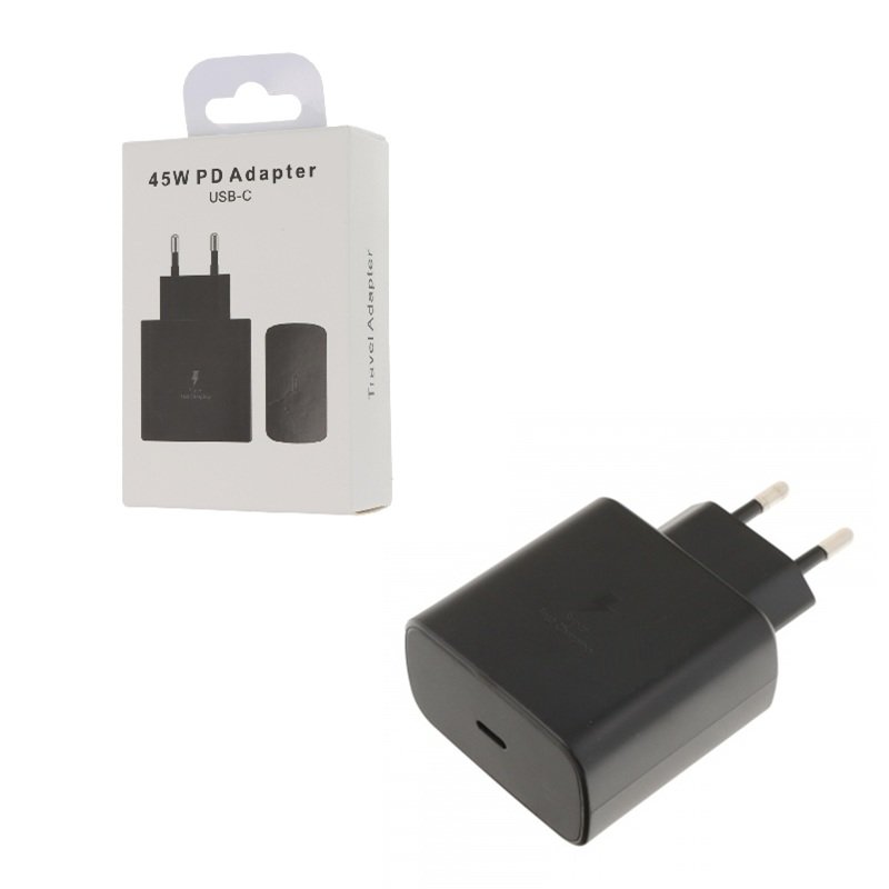 Travel Charger 45W Type-C Port with Package  Black