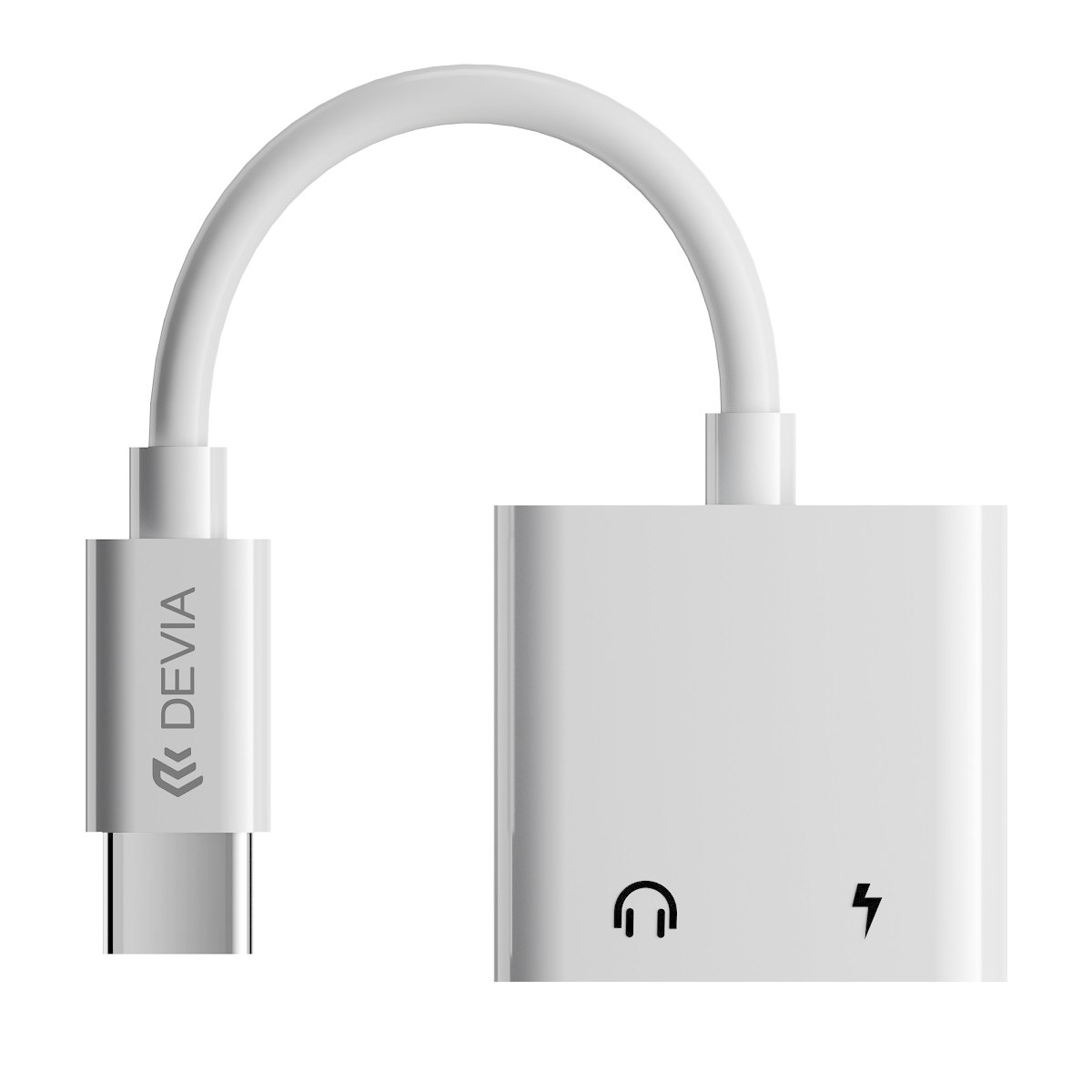 Devia adapter EC609 USB-C - USB-C (port) + USB-C (port) white