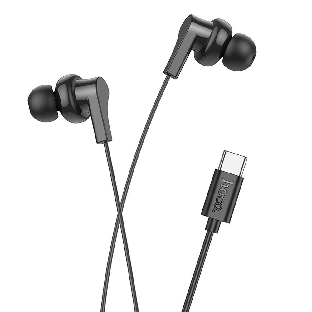 HOCO M114 wire earphones Type C with microphone black