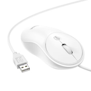 HOCO GM13 wired mouse USB A 1,5m white