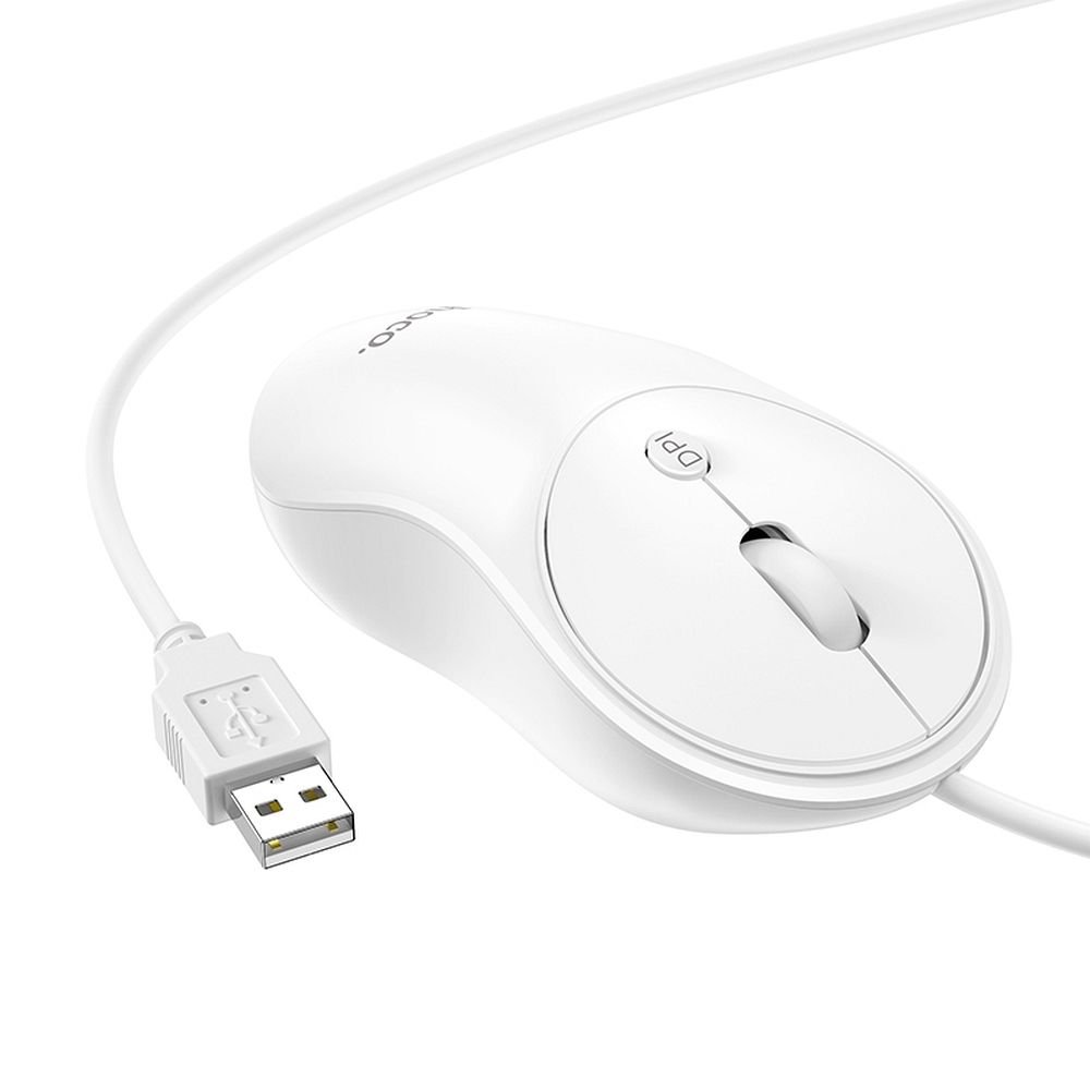 HOCO GM13 wired mouse USB A 1,5m white