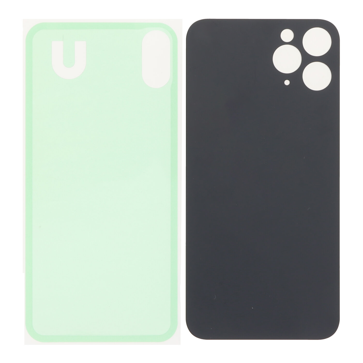 Apple iPhone 11 Pro - Battery Door with Adhesive Large Hole Version Black With Logo (OEM)