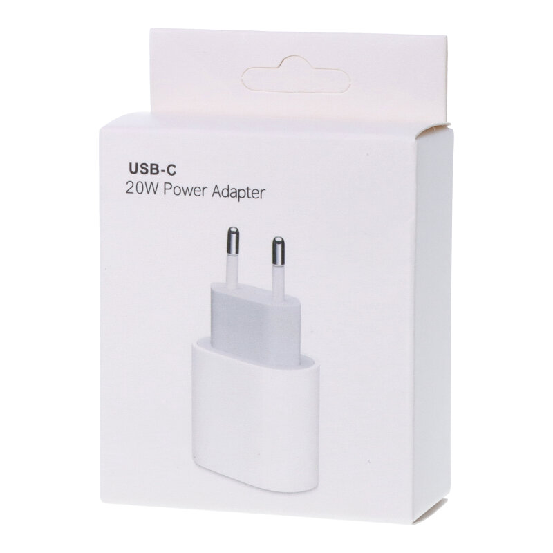 20W A2347 Type-C PD Charger for iPhone 11 Series/12 Series/13 Series/14 Series/15 Series White without Logo EU Plug