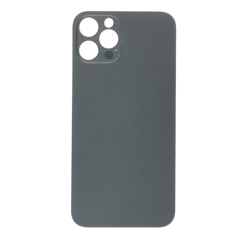 Apple iPhone 12 Pro - Battery Door with Adhesive Large Hole Black With Logo OEM