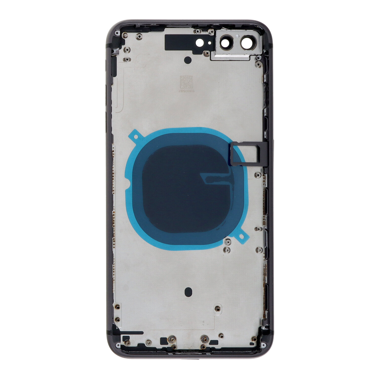Apple iPhone 8 Plus - Middle Frame Battery Door Back and Bezel + Small Parts Black With Logo OEM