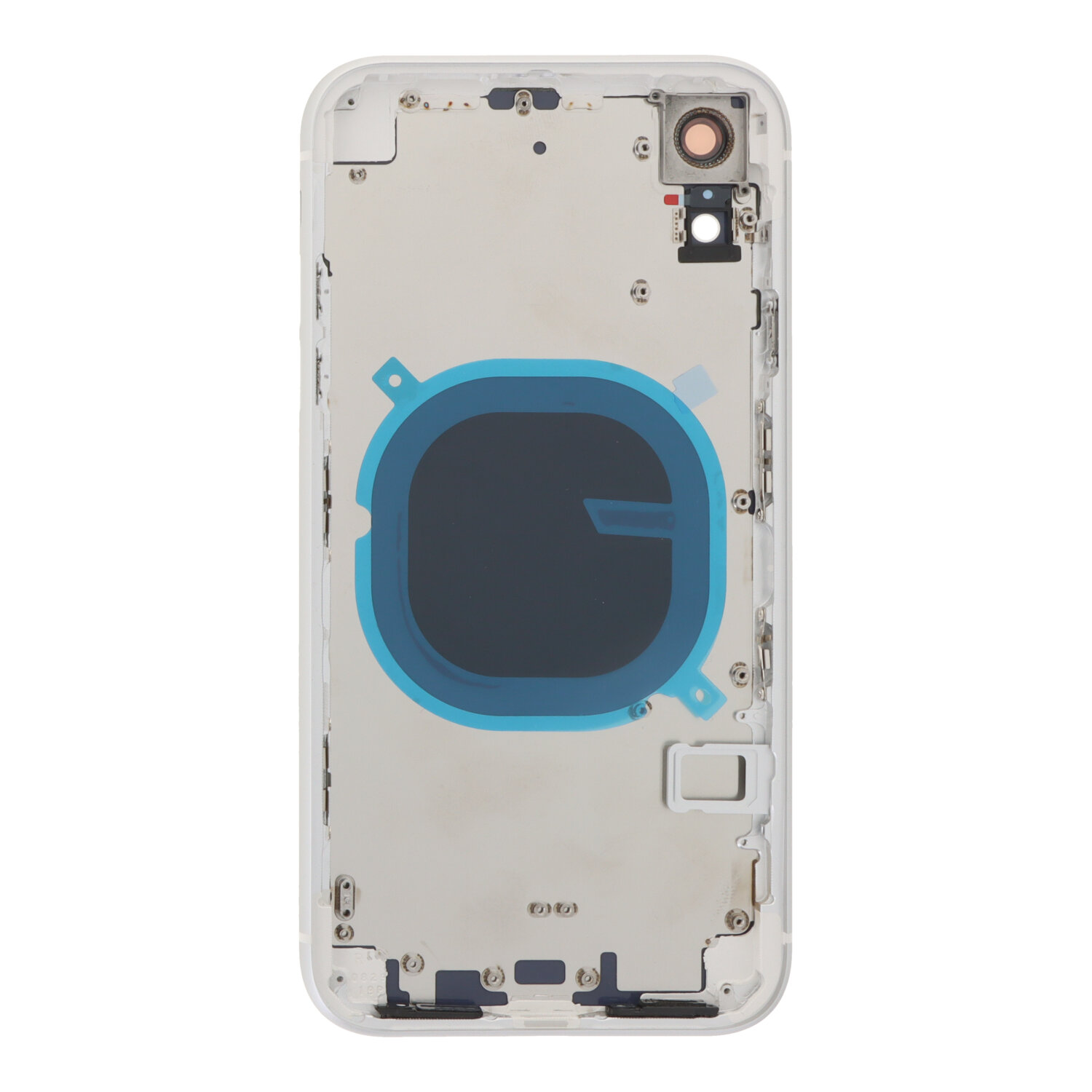 Apple iPhone XR - Middle Frame Battery Door Back and Bezel + Small Parts White With Logo OEM