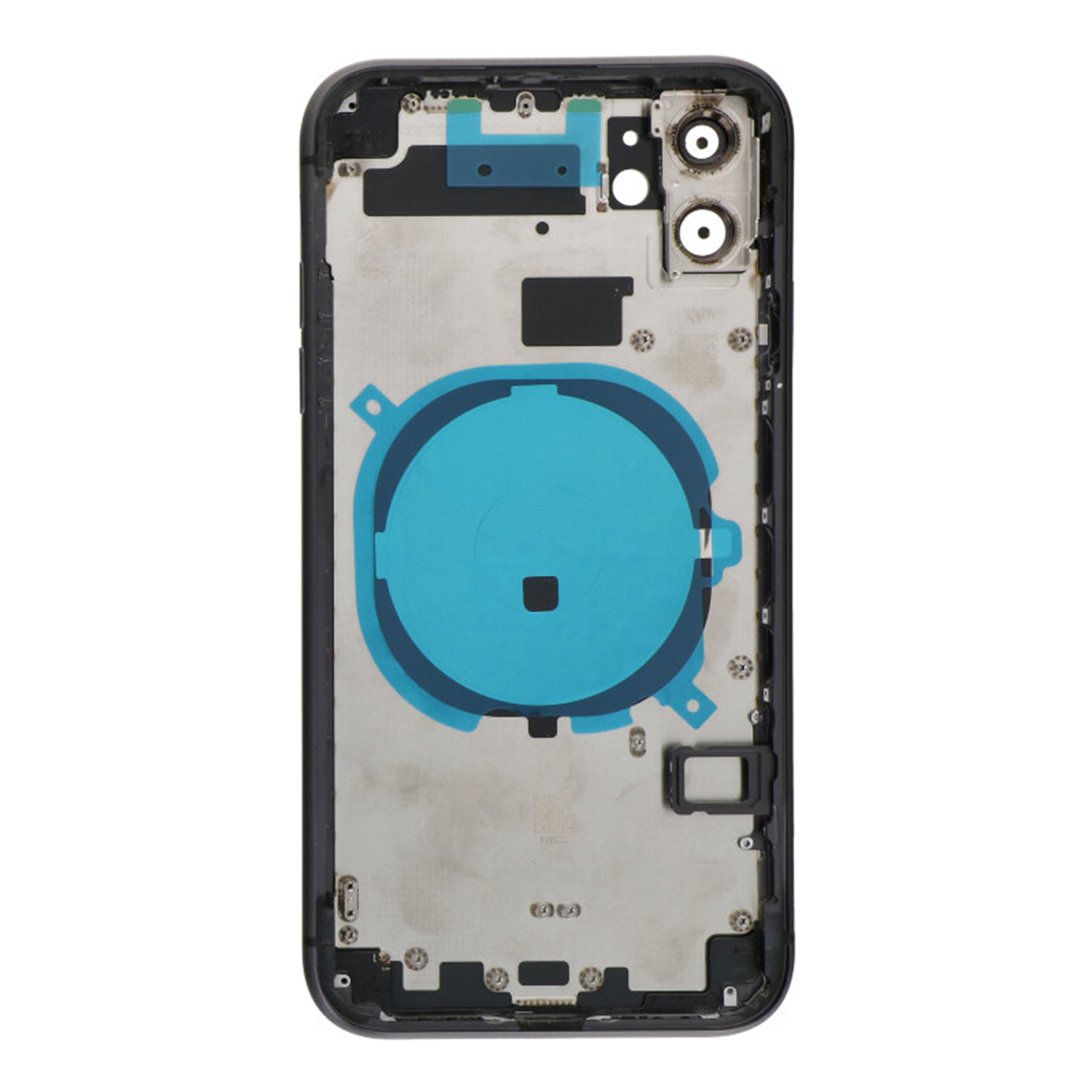 Apple iPhone 11 - Middle Frame Battery Door Back and Bezel + Small Parts Black With Logo OEM