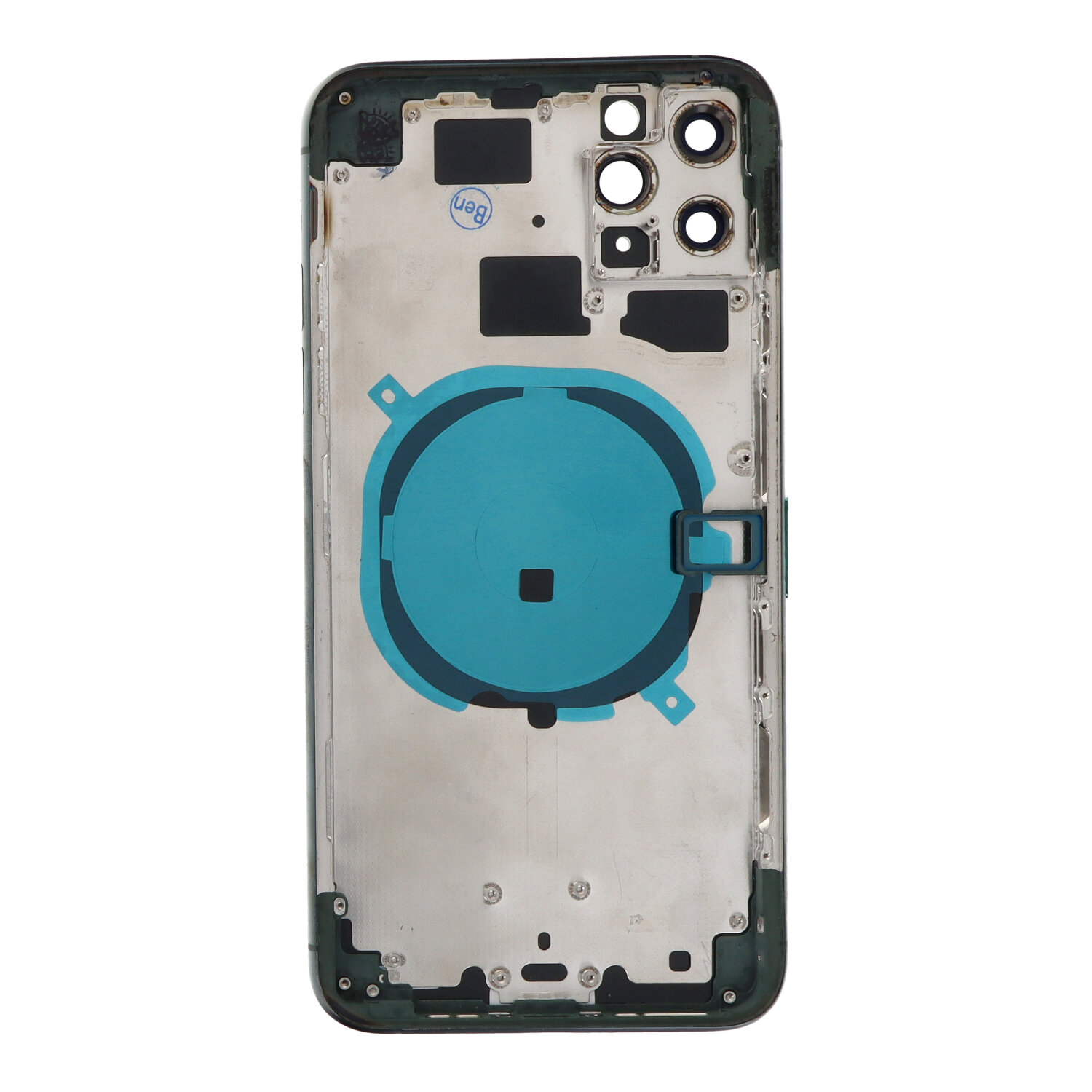 Apple iPhone 11 Pro Max - Middle Frame Battery Door Back and Bezel + Small Parts Green With Logo OEM