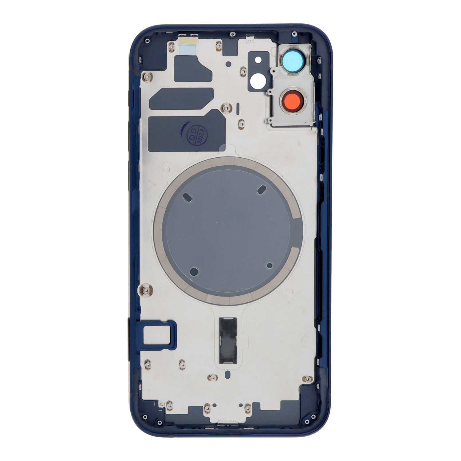 Apple iPhone 12 - Middle Frame Battery Door Back and Bezel + Small Parts Blue With Logo OEM