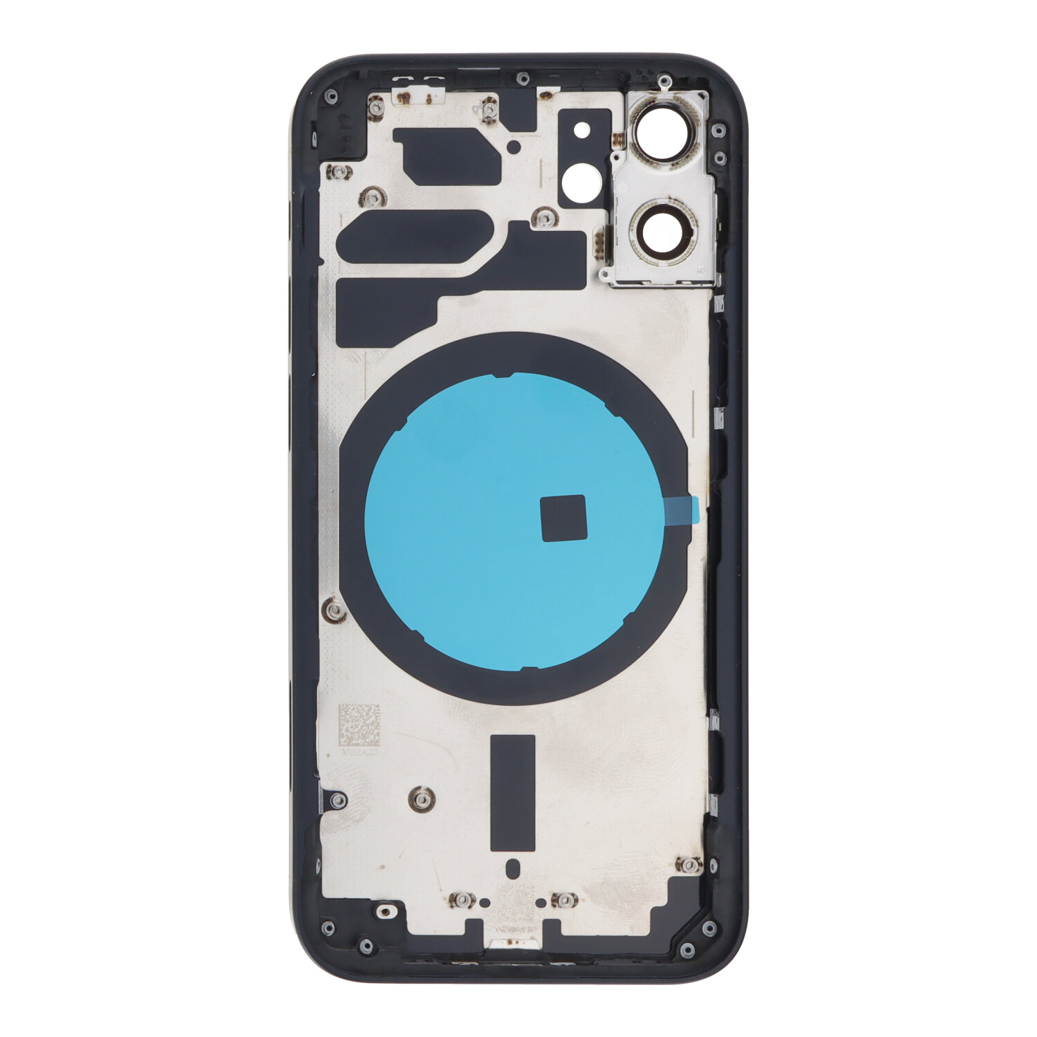 Apple iPhone 12 Mini - Middle Frame Battery Door Back and Bezel + Small Parts Black With Logo OEM