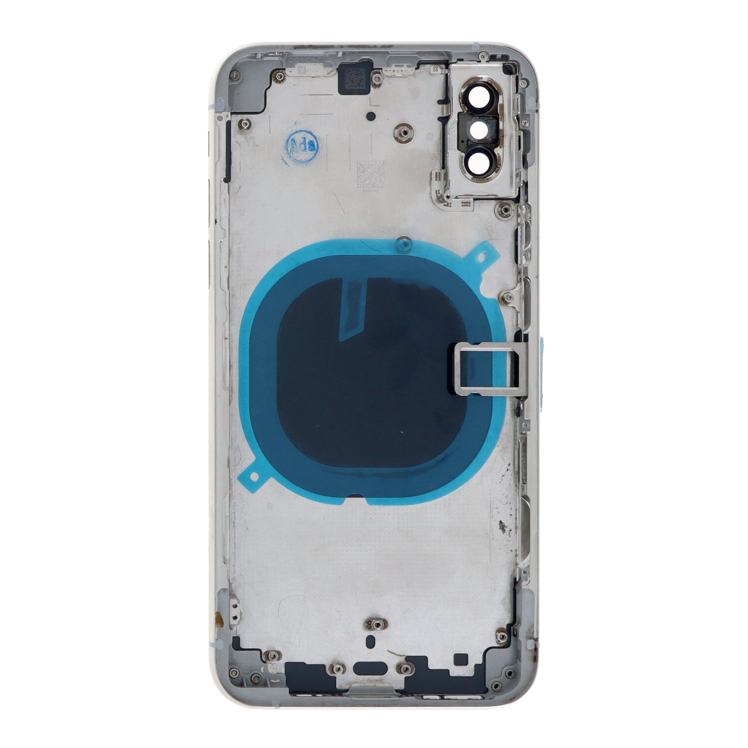 Apple iPhone XS - Middle Frame Battery Door Back and Bezel + Small Parts White With Logo OEM