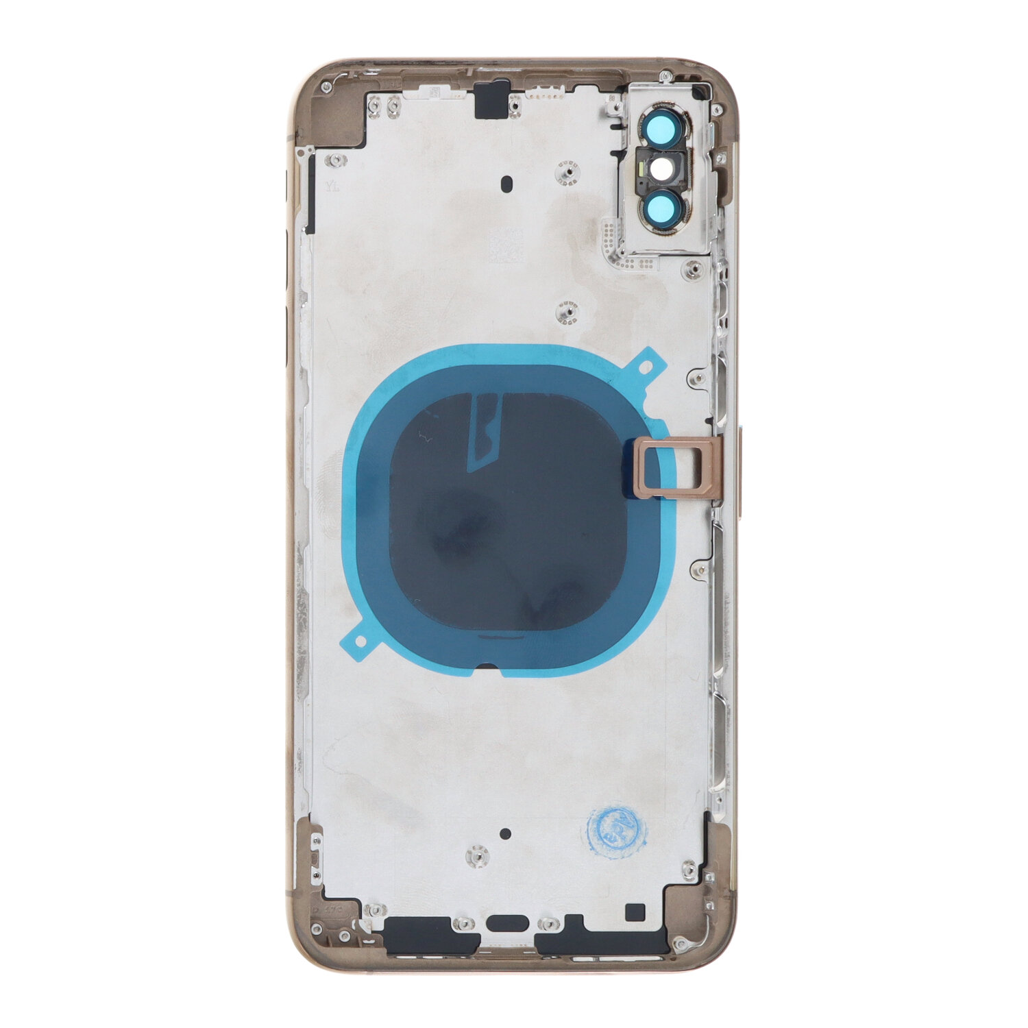 Apple iPhone XS Max - Middle Frame Battery Door Back and Bezel + Small Parts Gold With Logo OEM