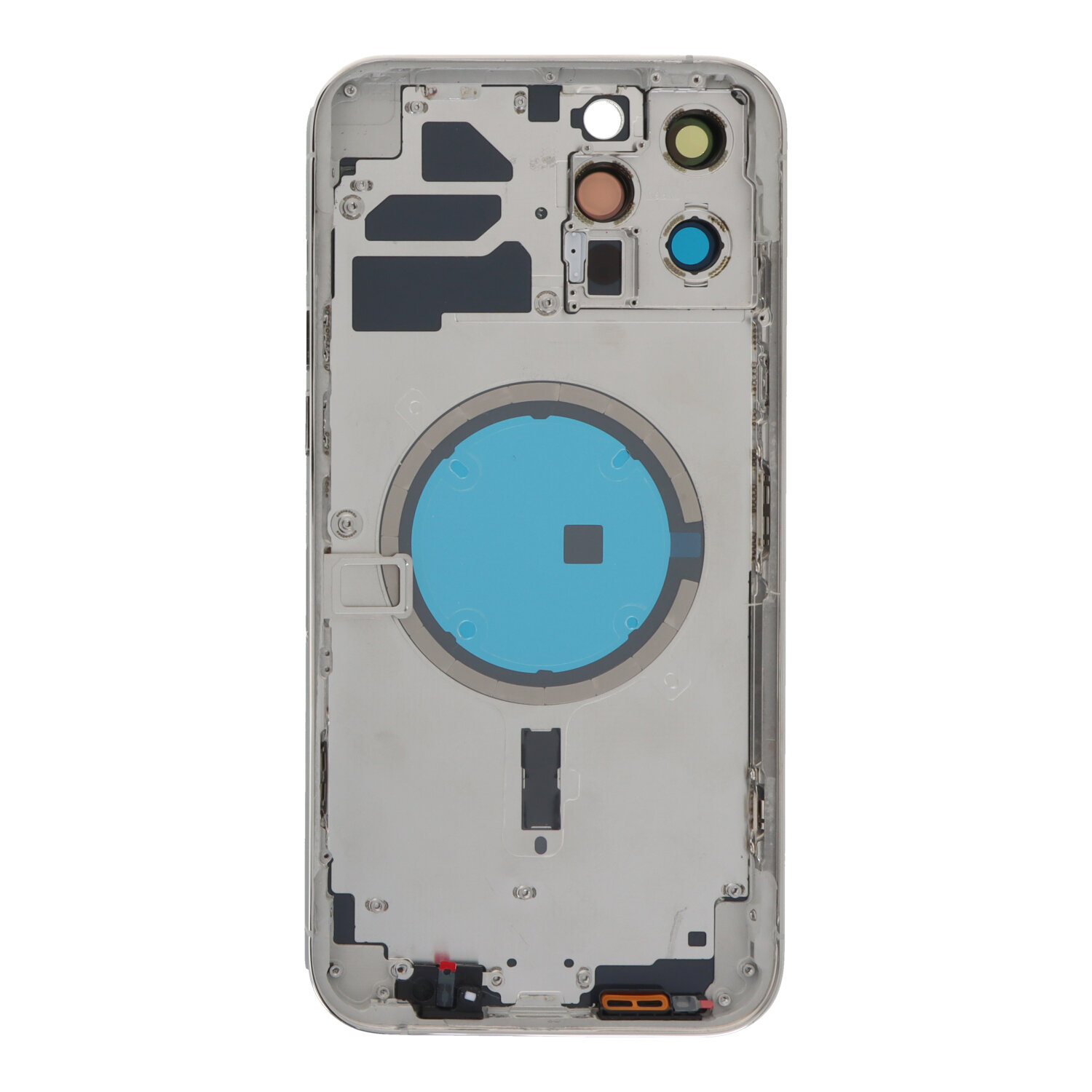 Apple iPhone 12 Pro Max - Middle Frame Battery Door Back and Bezel + Small Parts Silver With Logo OEM