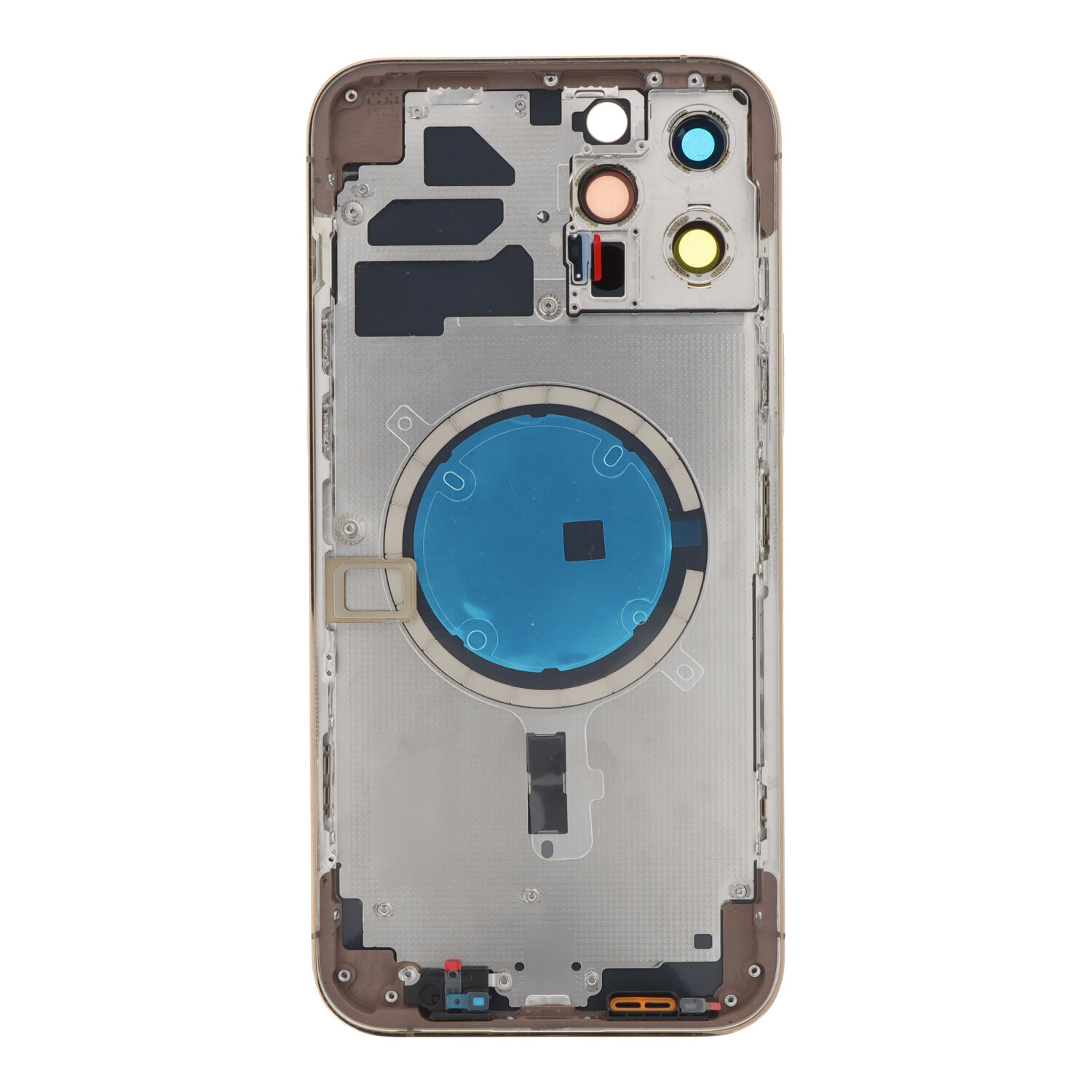 Apple iPhone 12 Pro Max - Middle Frame Battery Door Back and Bezel + Small Parts Gold With Logo OEM