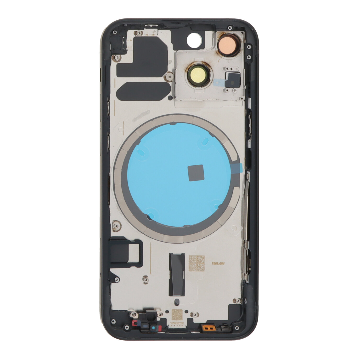 Apple iPhone 13 Mini - Middle Frame Battery Door Back and Bezel + Small Parts Black With Logo OEM