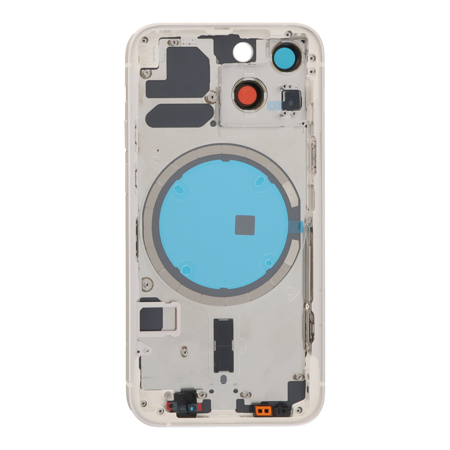 Apple iPhone 13 Mini - Middle Frame Battery Door Back and Bezel + Small Parts White With Logo OEM