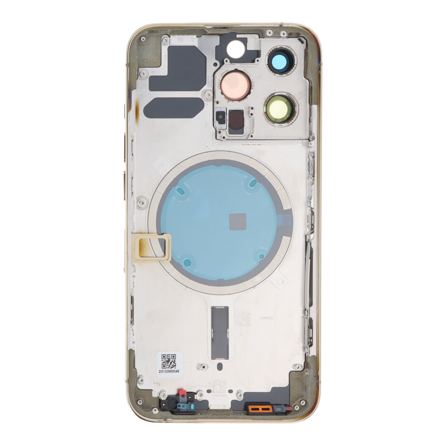Apple iPhone 13 Pro - Middle Frame Battery Door Back and Bezel + Small Parts Gold With Logo OEM