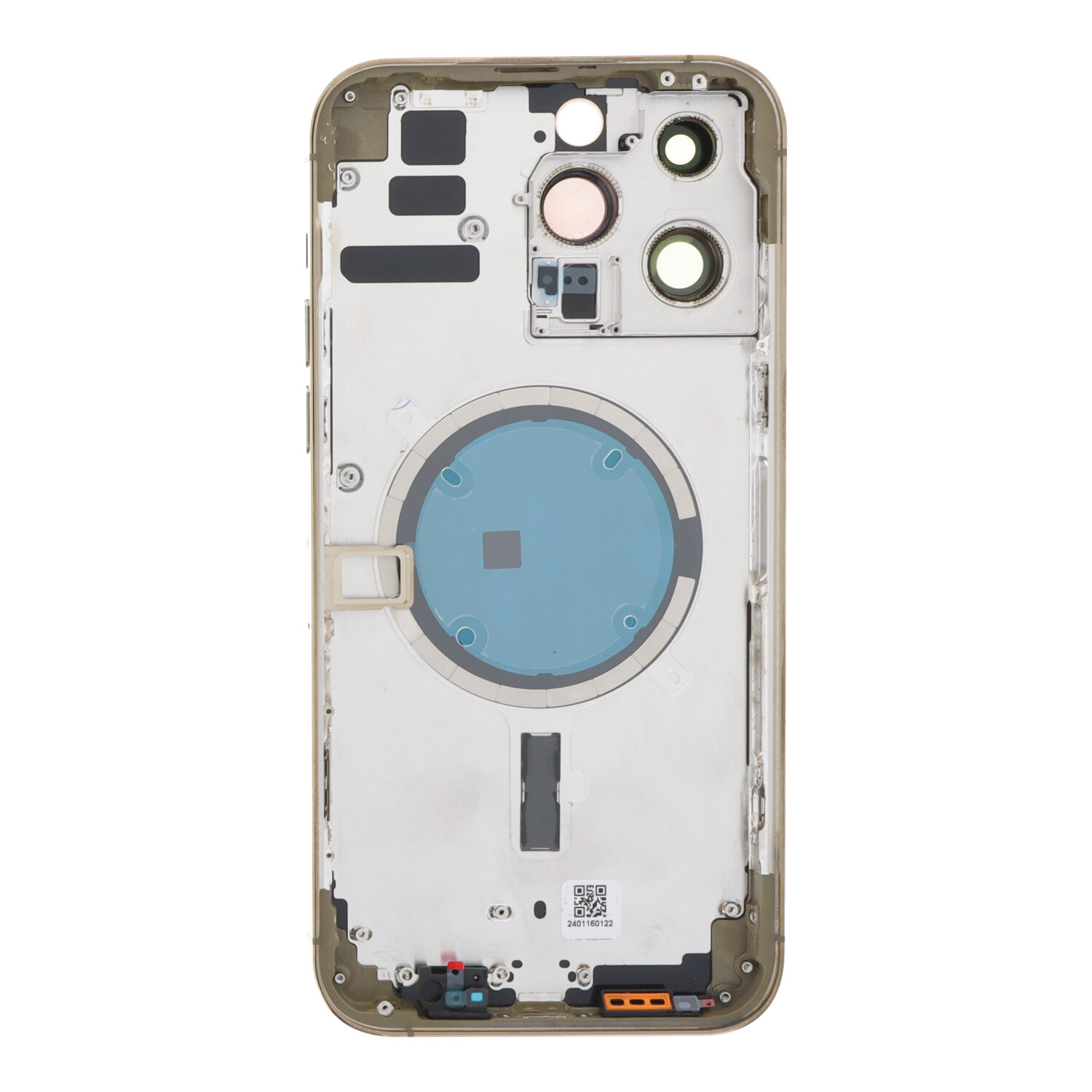 Apple iPhone 14 Pro Max - Middle Frame Battery Door Back and Bezel + Small Parts Gold With Logo OEM