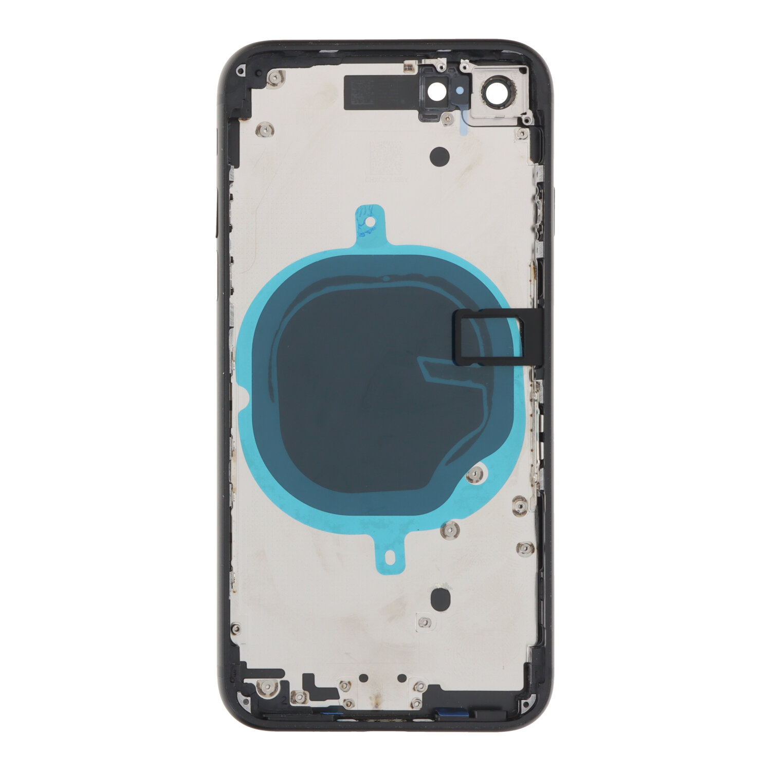 Apple iPhone SE 2020 - Middle Frame Battery Door Back and Bezel + Small Parts Black With Logo OEM