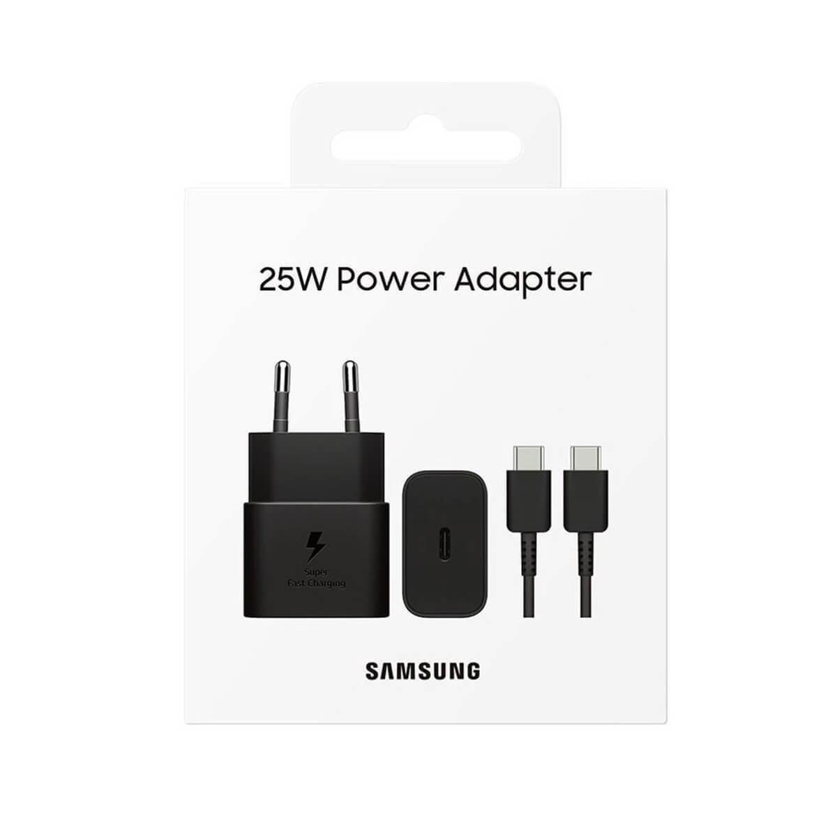 Samsung EP-T2510XBE USB-C 25W Travel Charger + USB-C Data Cable Black