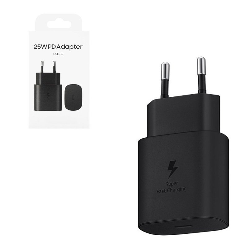 Travel Charger 25W Type-C Port with Package Black