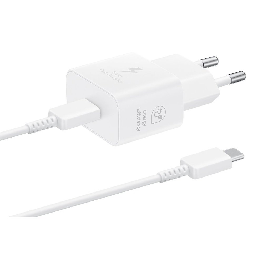 Samsung EP-T2510EWE + EP-DN980BWE Samsung USB-C 25W Travel Charger + USB-C Data Cable White (Bulk)