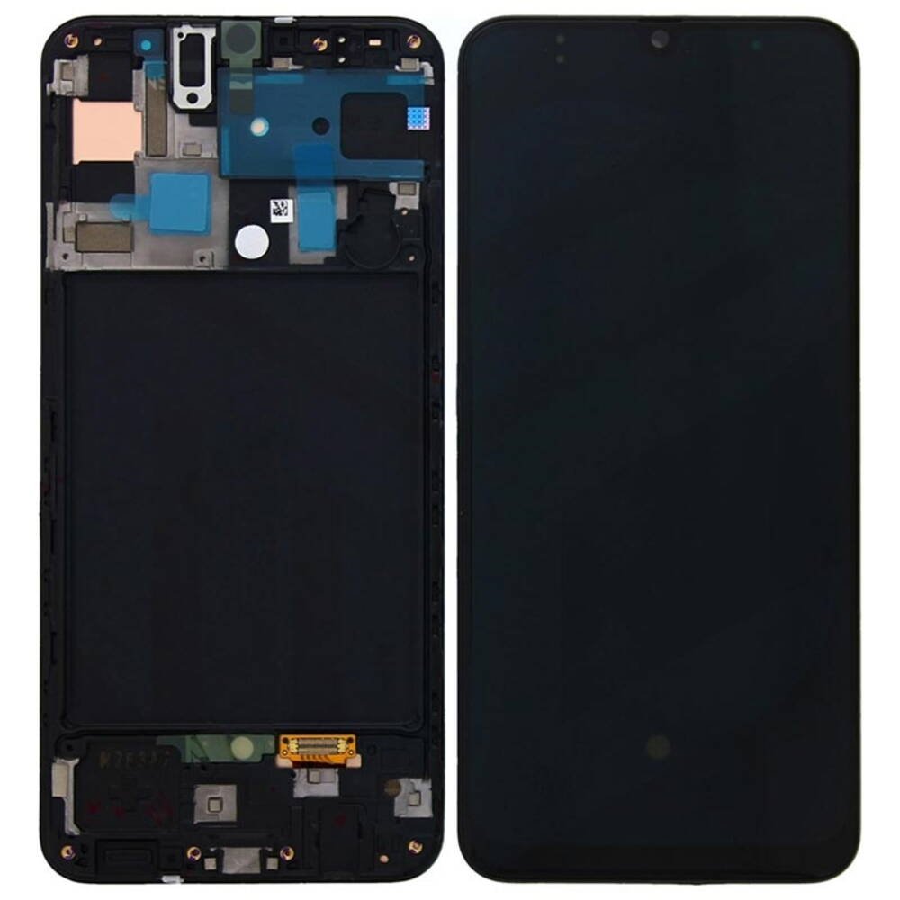 Samsung A505F Galaxy A50 – LCD display + Touch Unit + Front Cover Black (Service Pack)