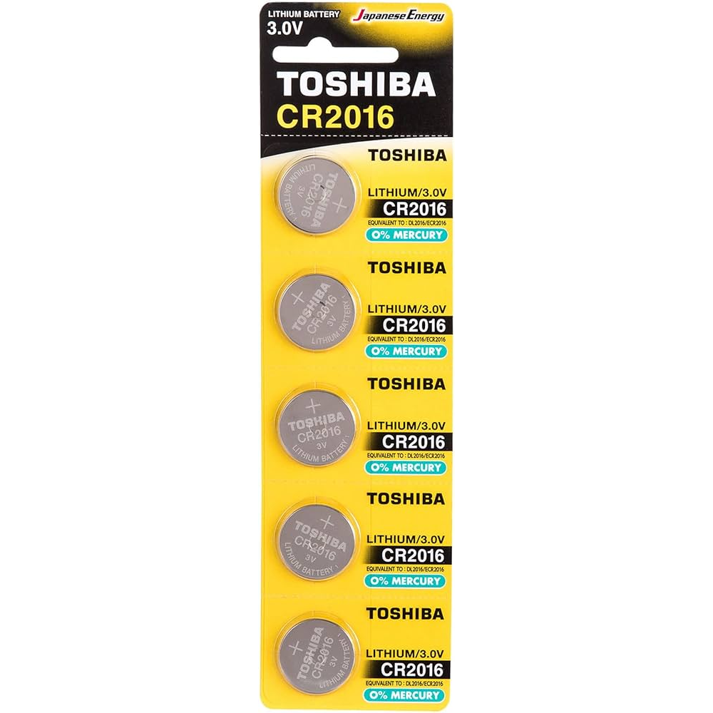 TOSHIBA CR2016 3V 80mAh ΜΠΑΤΑΡΙΑ ΛΙΘΙΟΥ Καρτέλα 5 τεμ