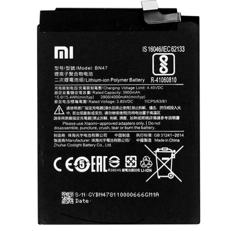 Xiaomi Mi A2 Lite / Redmi 6 Pro - BN47 Battery 3900mAh Original (Service Pack)