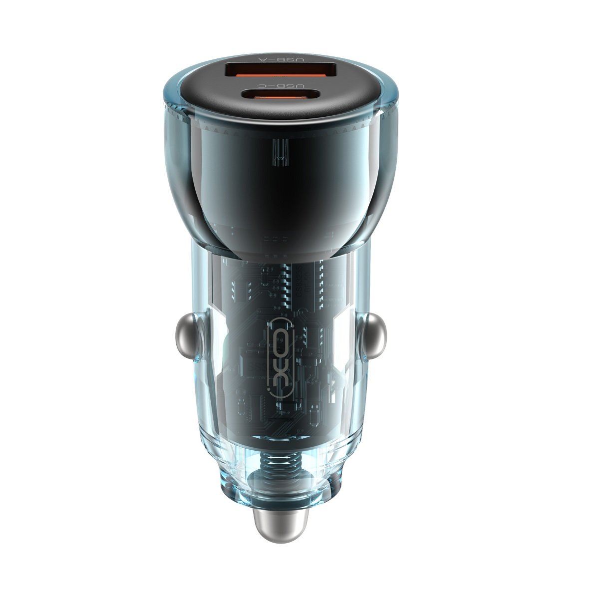 XO CC60  car charger 60W 1x USB 1x USB-C blue