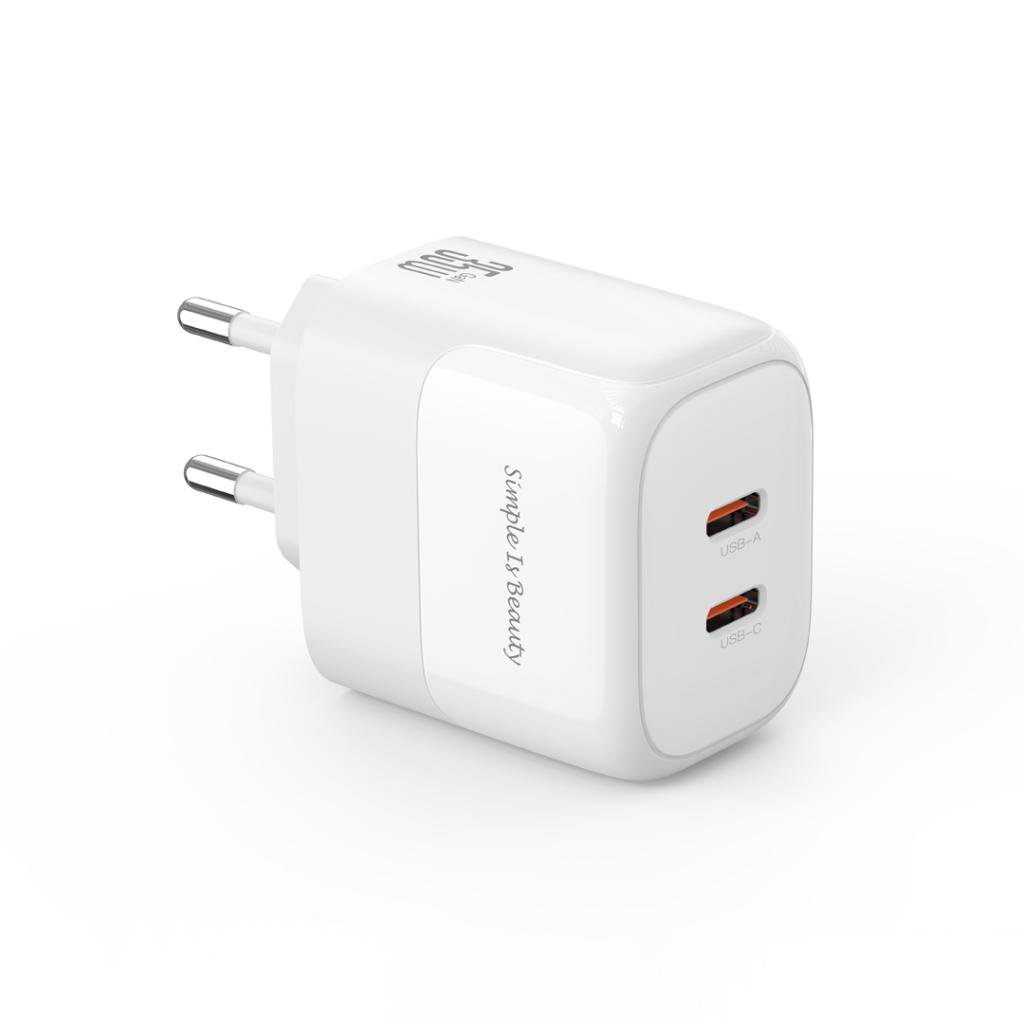 XO L140 wall charger 220V 35W 2xUSB-C GaN Nitride, white