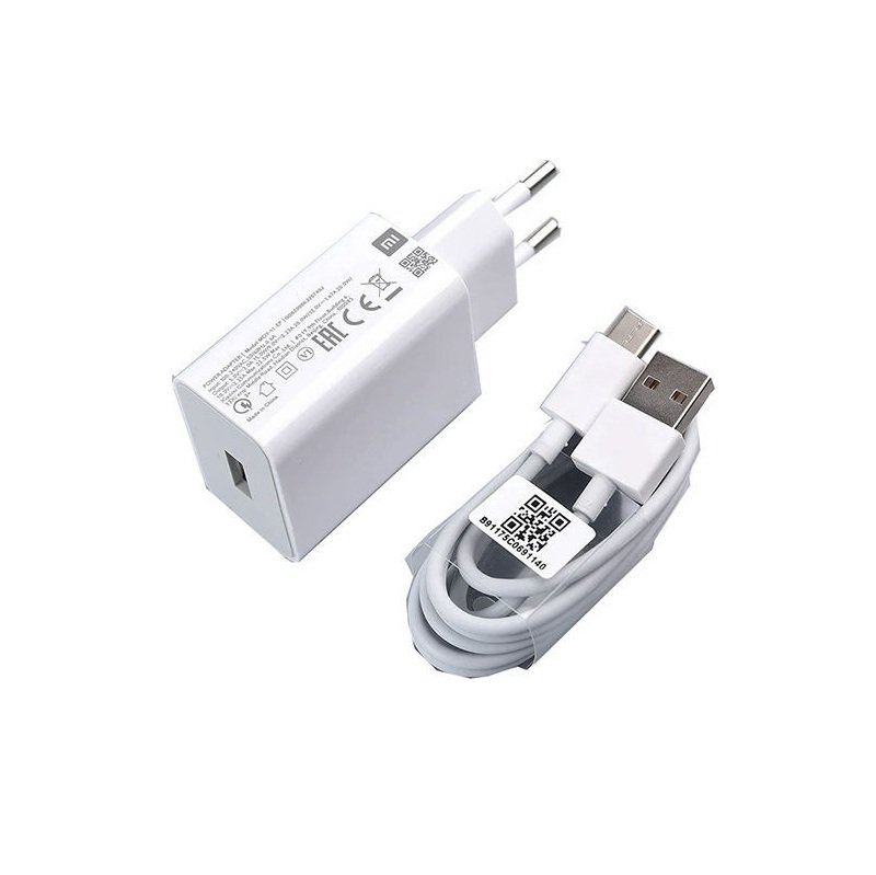 Xiaomi MDY-11-EP USB-A 22,5W Travel Charger + USB-C Data Cable White (Bulk)