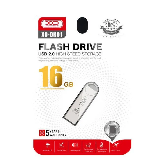 XO DK01 Flash Drive 16GB USB 2.0 silver