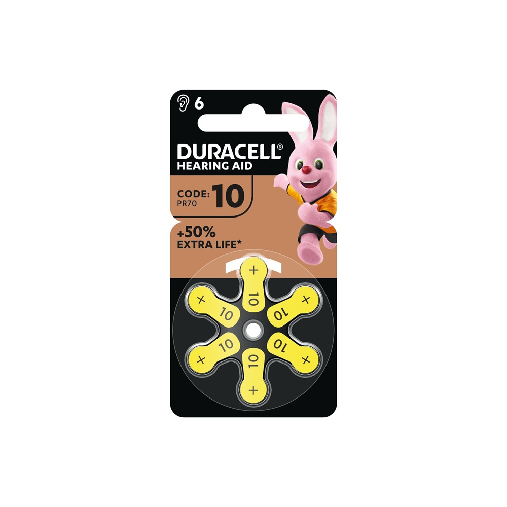 DURACELL ZINK AIR ZA10, PR70 ΜΠΑΤΑΡΙΑ ΓΙΑ ΑΚΟΥΣΤΙΚΟ ΒΑΡΗΚΟΪΑΣ Blister 6 τεμ