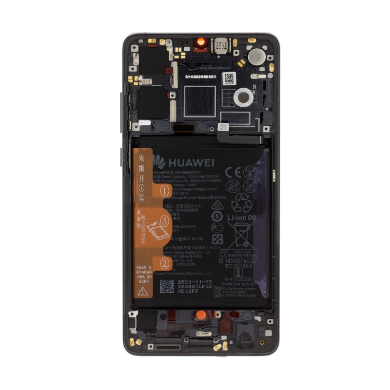 Huawei P30 - LCD Display + Touch Unit + Front Cover Black (Service Pack)